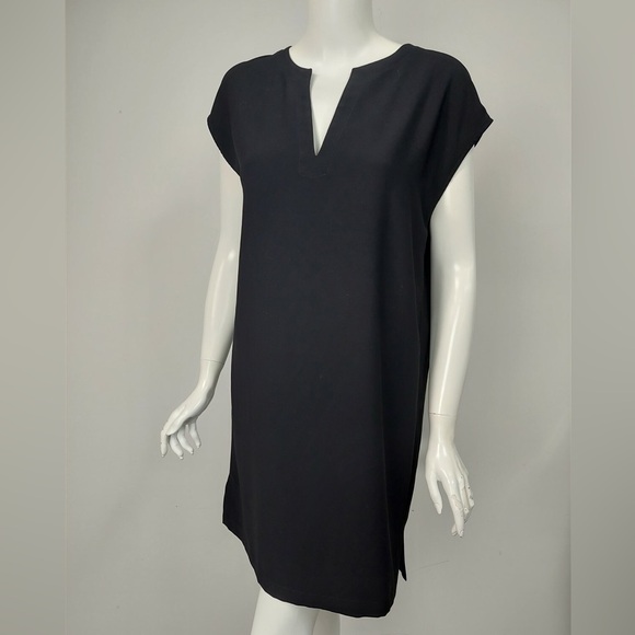 Theory Saturnina Stretch Linen Shift Dress, Navy - Picture 2 of 3